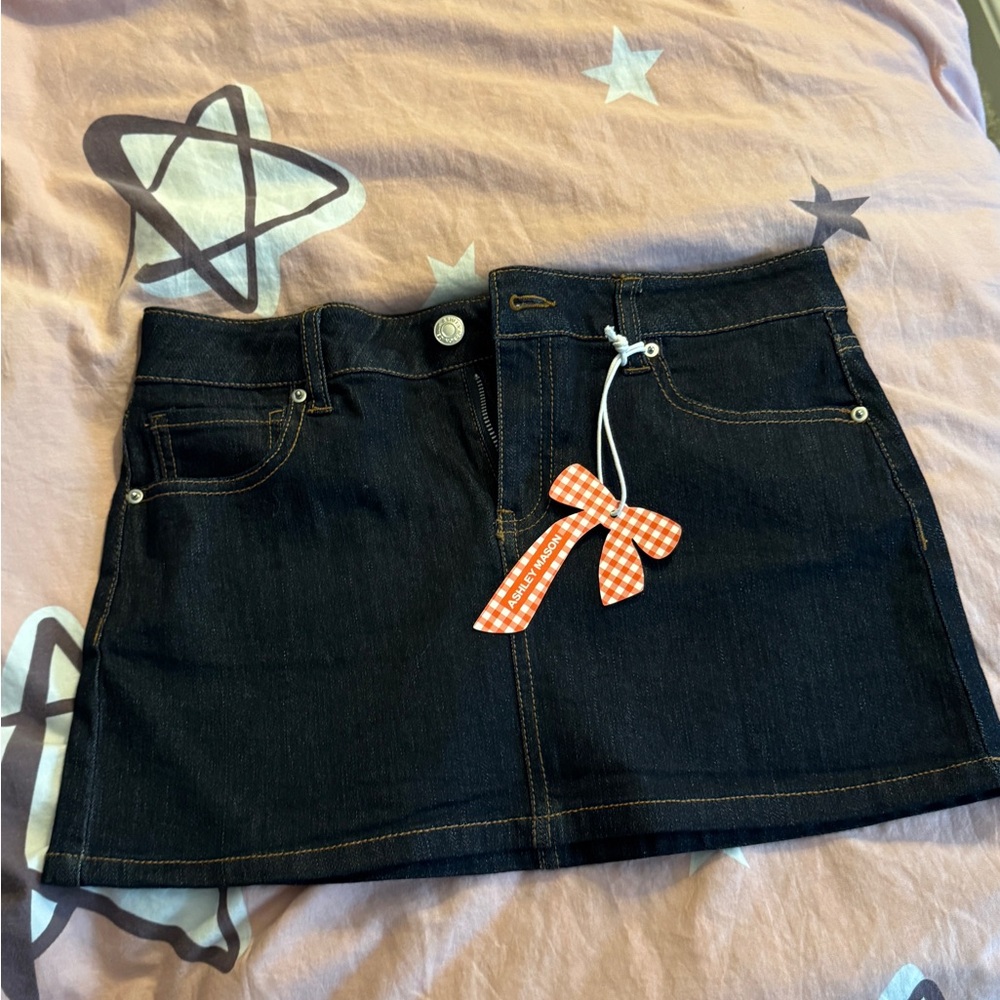 Ashley Mason Blue A-Line Mini Skirt Casual